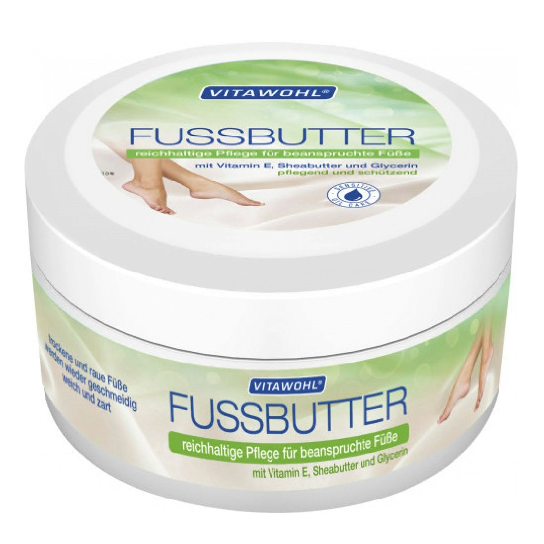 Vitawohl Foot Butter, jalkavoide, jossa on karitevoita, E-vitamiinia ja glyseriiniä 250ml
