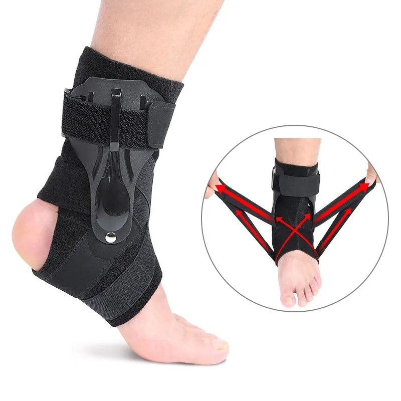 Nilkkasuoja vakauttava, ergonomiset kiskot, säädettävä