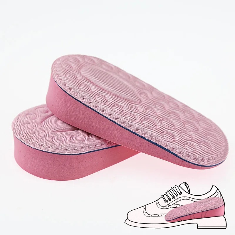Kantapään pohjalliset lisäpituutta varten pinkki