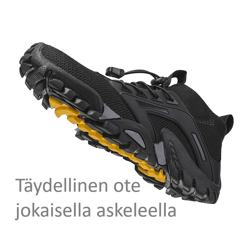 Paljasjalkakengät, Vaelluskengät Adventure Hiking MUSTA