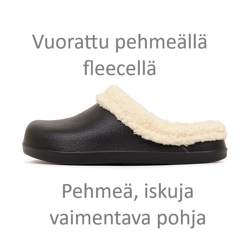 Premium vuoratut pehmeät tossut MUSTA
