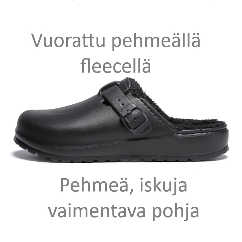 Premium vuoratut säädettävät pehmeät tossut MUSTA
