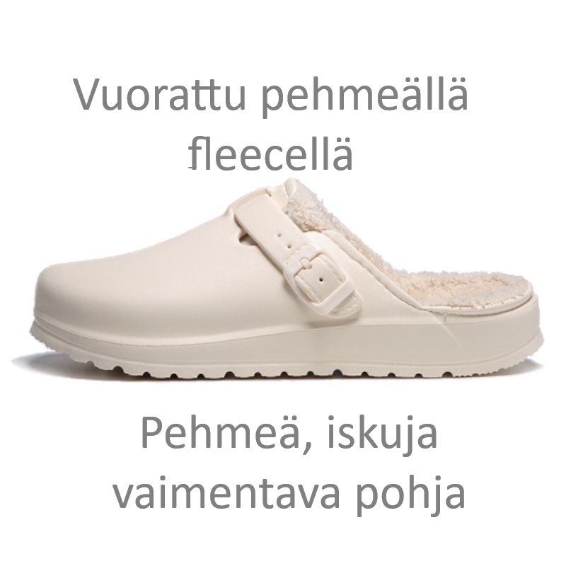 Premium vuoratut säädettävät pehmeät tossut VALKOINEN