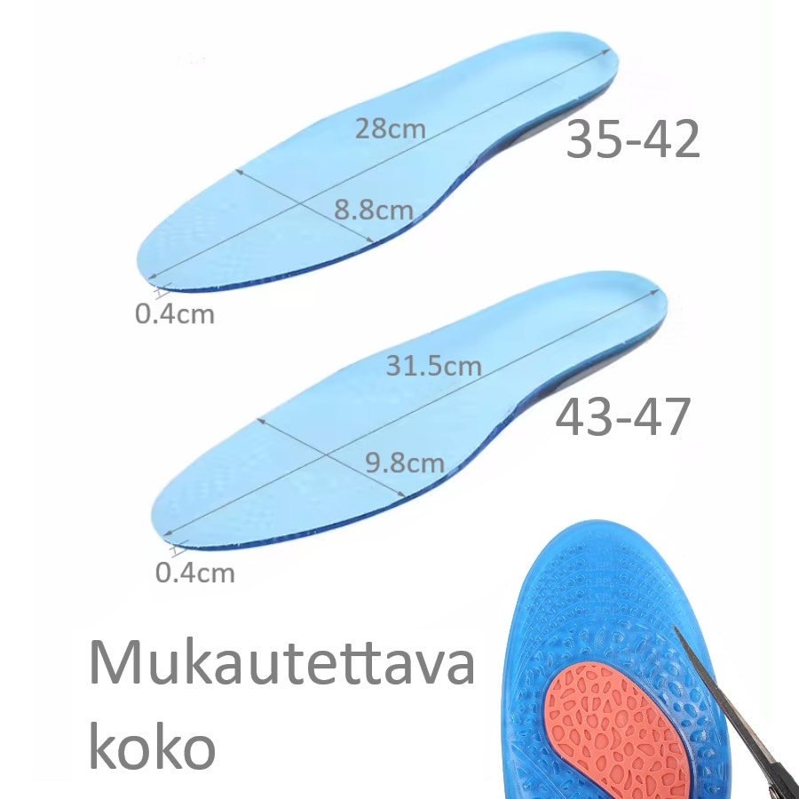 Pohjalliset Aktiivinen, iskuja vaimentava geeli