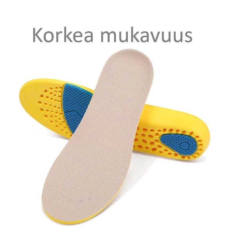 Puolipohjalliset Mukavuus, muistivaahto, iskunvaimennus kantapäähän ja etujalkaterään