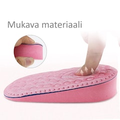 Kantapään pohjalliset lisäpituutta varten pinkki