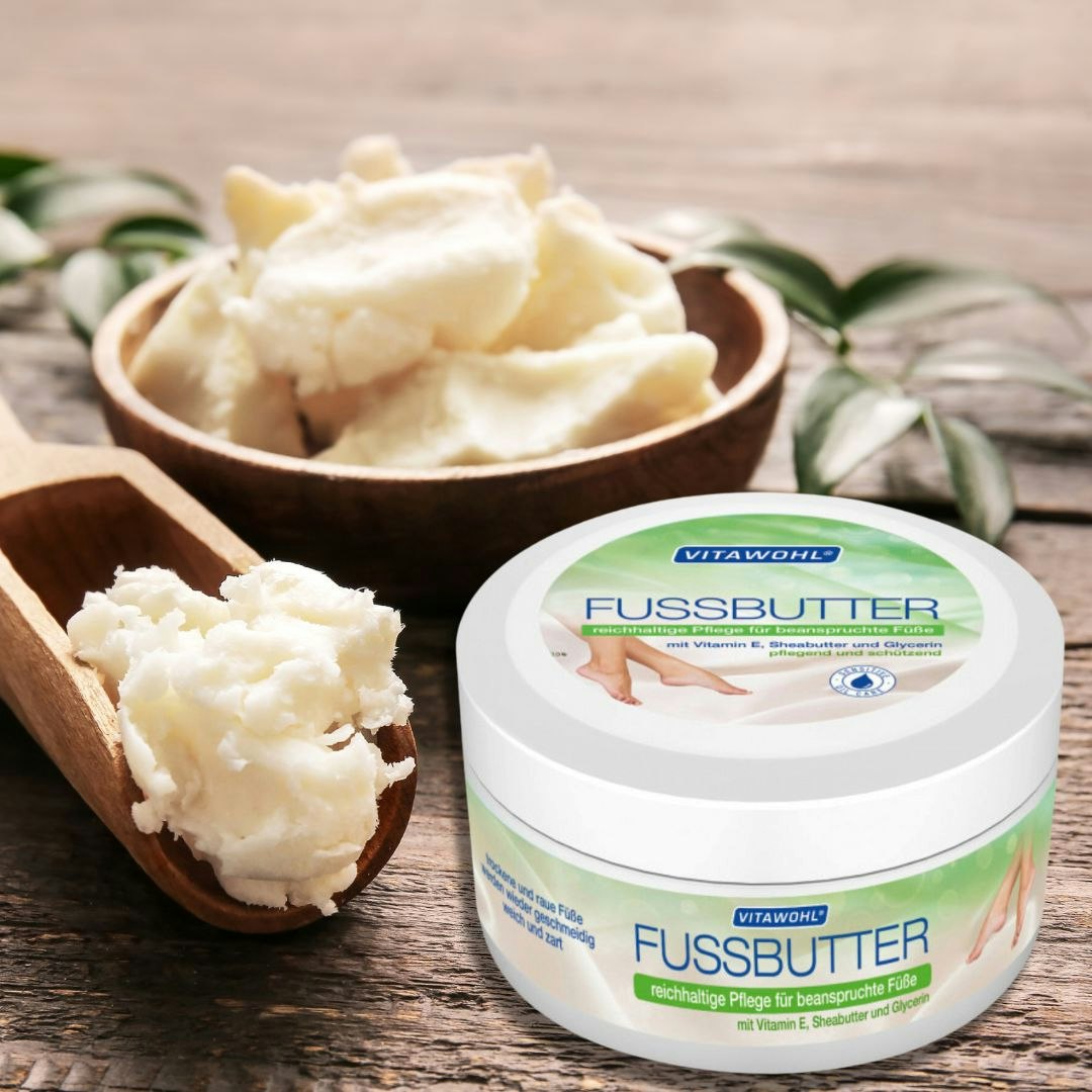 Vitawohl Foot Butter, jalkavoide, jossa on karitevoita, E-vitamiinia ja glyseriiniä 250ml