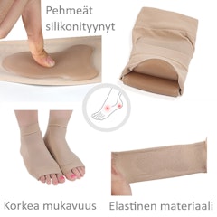 Pehmeät sukat, geelisuojaus kantapäässä ja jalkaterän yläosassa, BEIGE