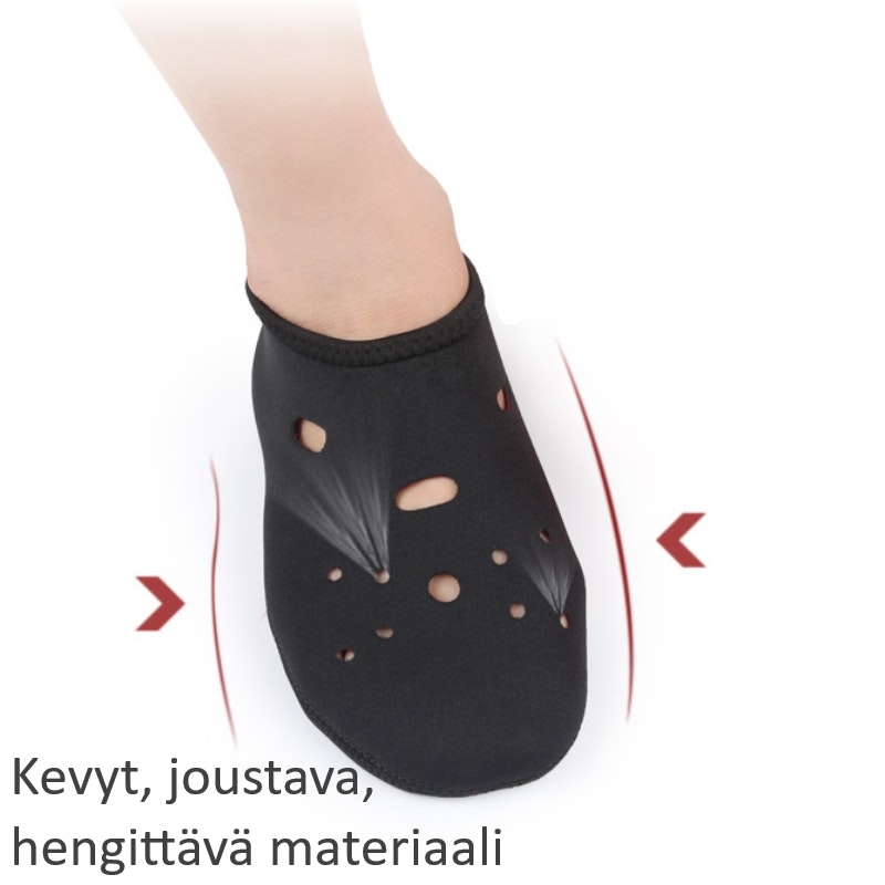 Neopreeniset uimakengät, joissa on tuuletusreiät, MUSTAA