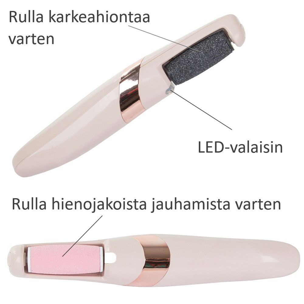 Jalkaviila, sähköinen, ergonominen, LED-valolla varustettuna
