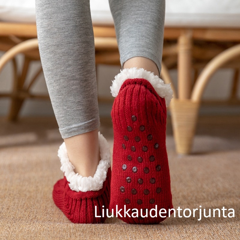 Lämpimät, liukastumista estävät neuletossut - BEIGE