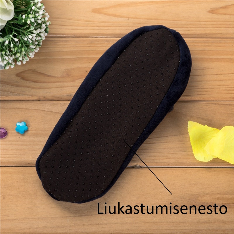 Lämpimät tossut liukuesteellä - SININEN