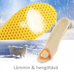 Kengänpohjalliset, lämpimät, iskuja vaimentavat, synteettinen villaa