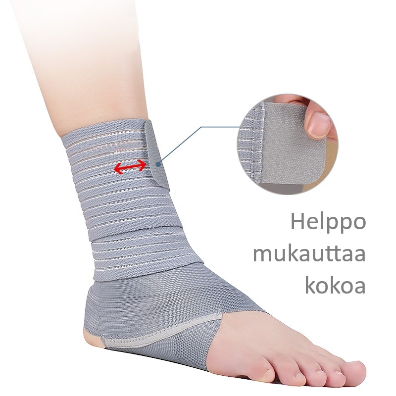 Nilkkasuoja hihnalla, elastinen HARMAA