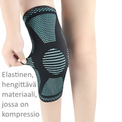 Polvituki, joustava MUSTA / VIHREÄ