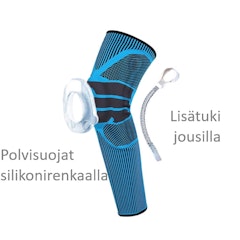 Polvisuoja jousella, pitkä SININEN / MUSTA