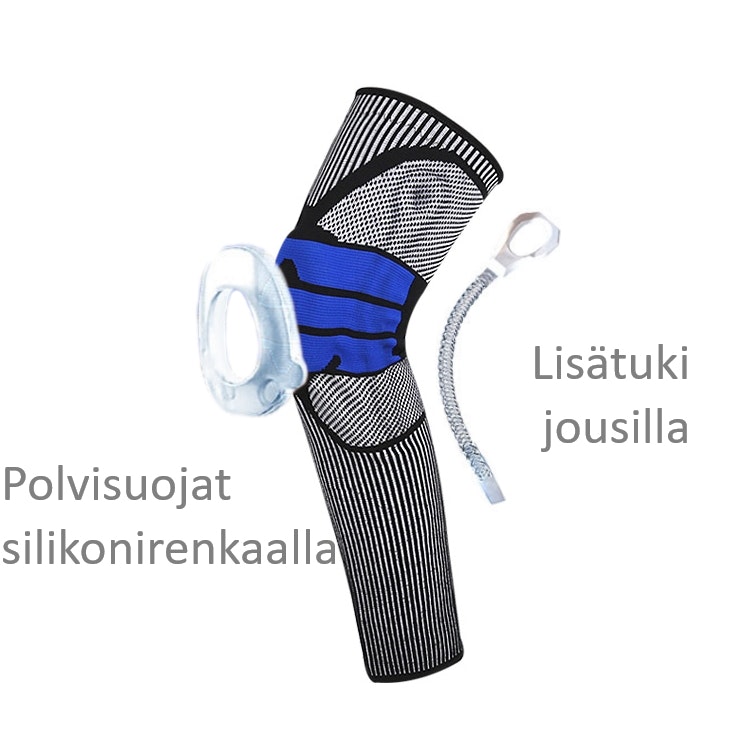 Polvisuoja jousella, pitkä MUSTA / SININEN