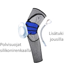 Polvisuoja jousella, pitkä MUSTA / SININEN