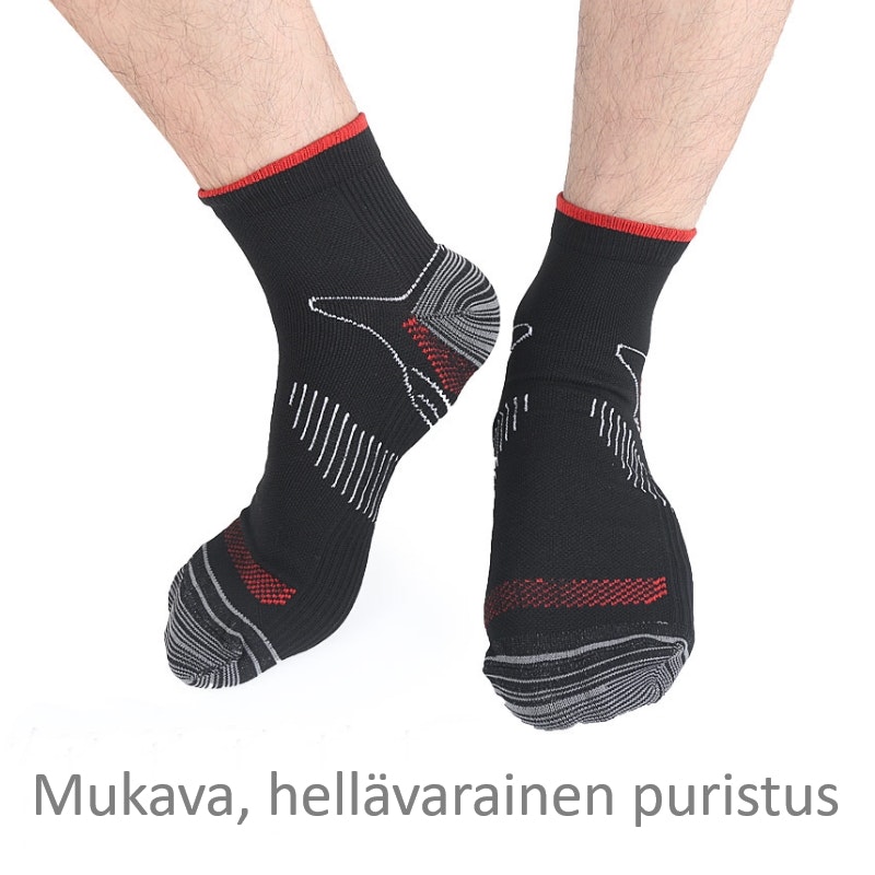 Nilkkasukat, nilkan ja nilkan tuki, kompressiosukat, MUSTA / PUNAINEN