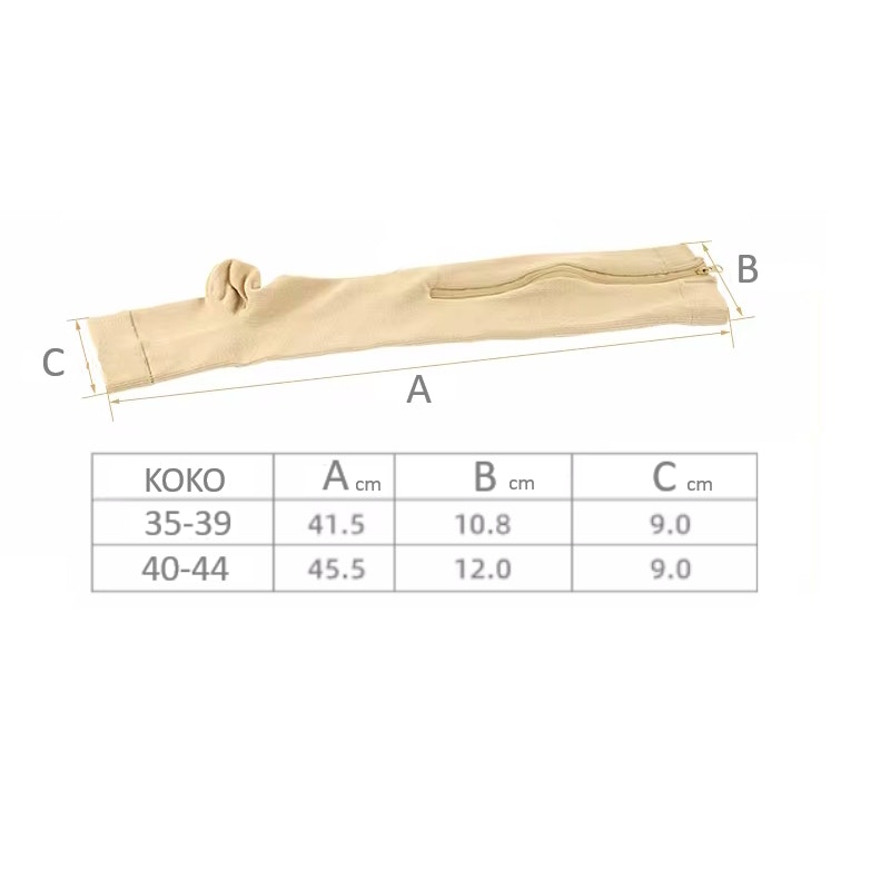 Tukisukat, avoin kärki, vetoketju, luokka 2, 23-32mmHg BEIGE