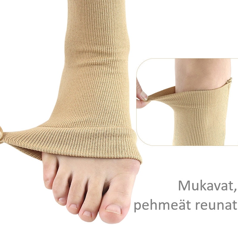 Tukisukat, avoin kärki, vetoketju, luokka 2, 23-32mmHg BEIGE
