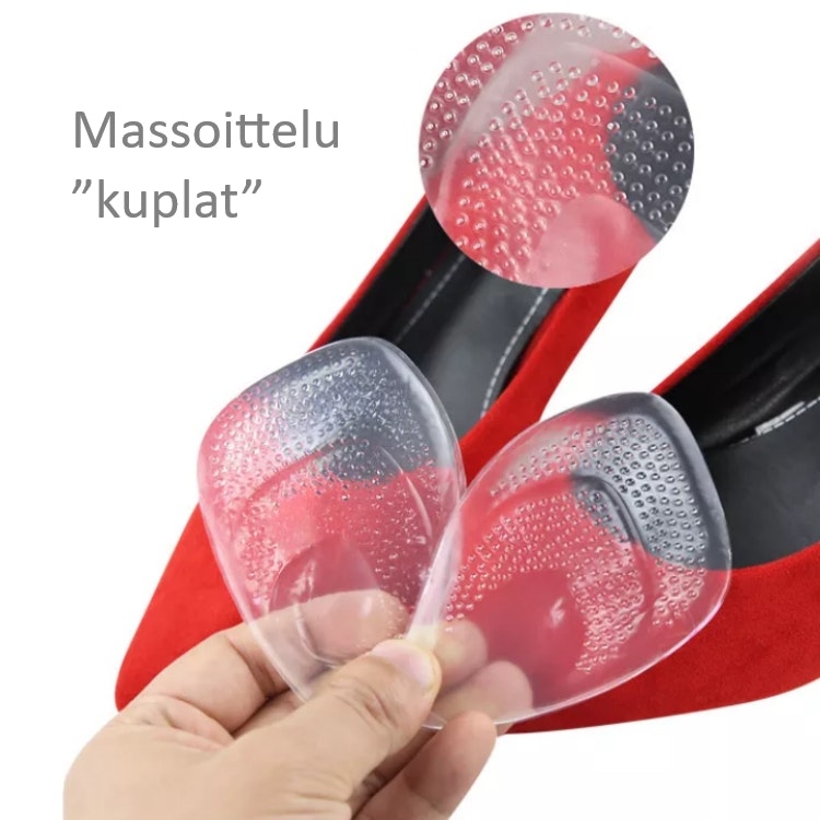 Päkiäpohjalliset, itsekiinnittyvä silikoni 2kpl