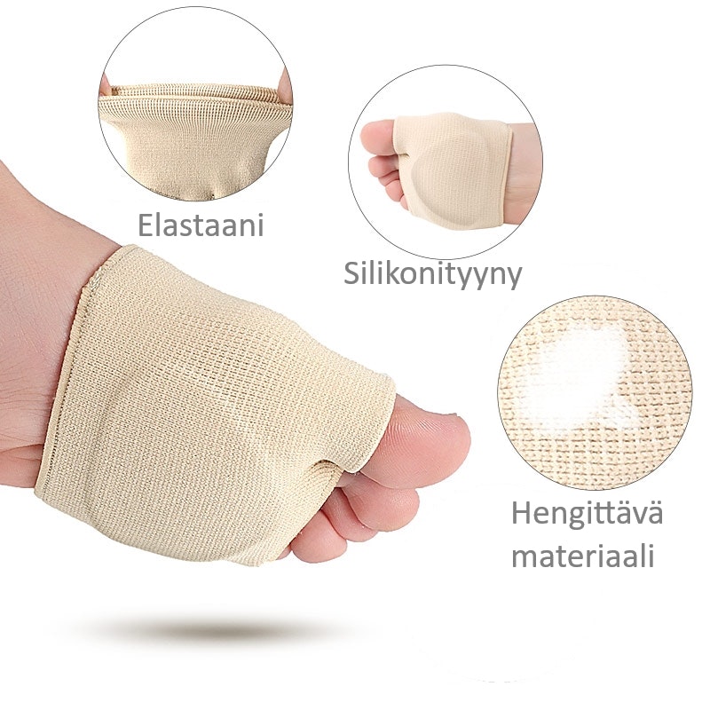 Etujalkaterän suojus silikoni geelityynyllä 2kpl