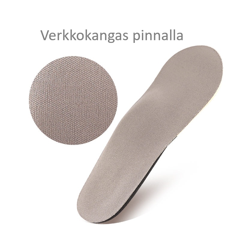 Puolipohjalliset muistivaahto, jalkaholvituki, kantapään kannattelu