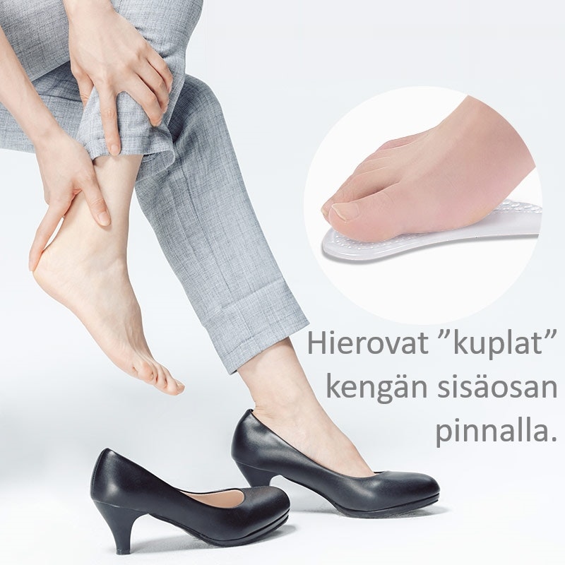 Pohjalliset,itseliimautuva silikonityyny kaarituen kanssa 2kpl