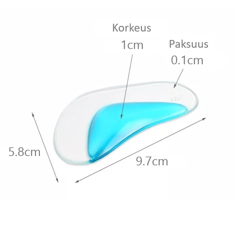 Pohjalliset, geelityyny kaarituen kanssa, itseliimautuva 2kpl