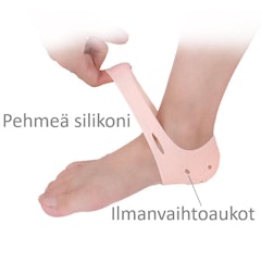 Kantapään suojaus silikonimuotti, tuuletusaukot PINKKI 1pari