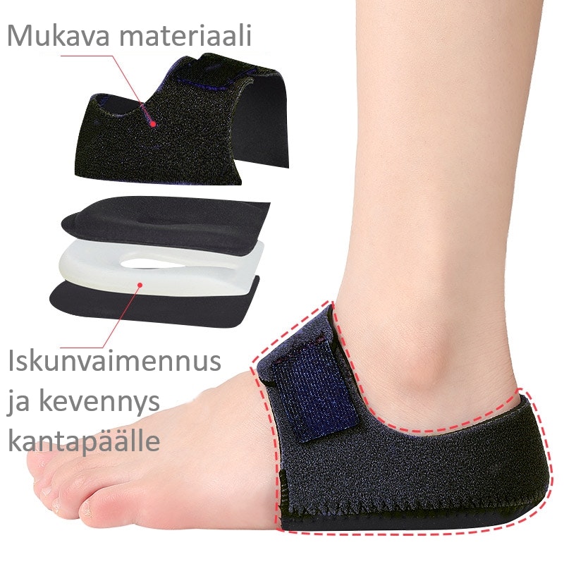 Kantapääkupit, joissa on u-muotoiset geelimassat 1 pari