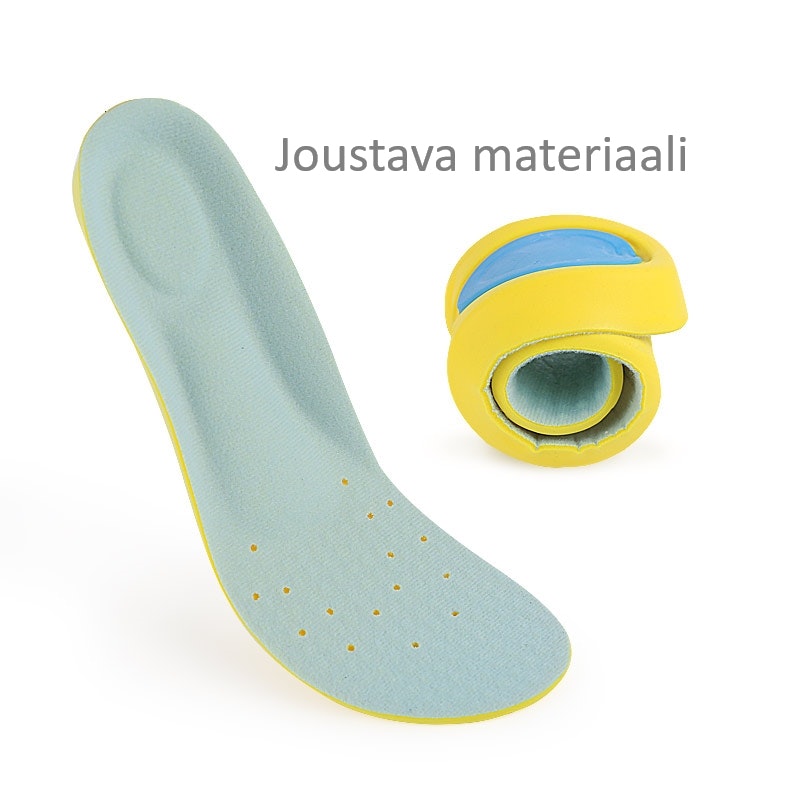 Pohjalliset, muistivaahto, kantapään pehmuste, iskunvaimennus, hengittävä