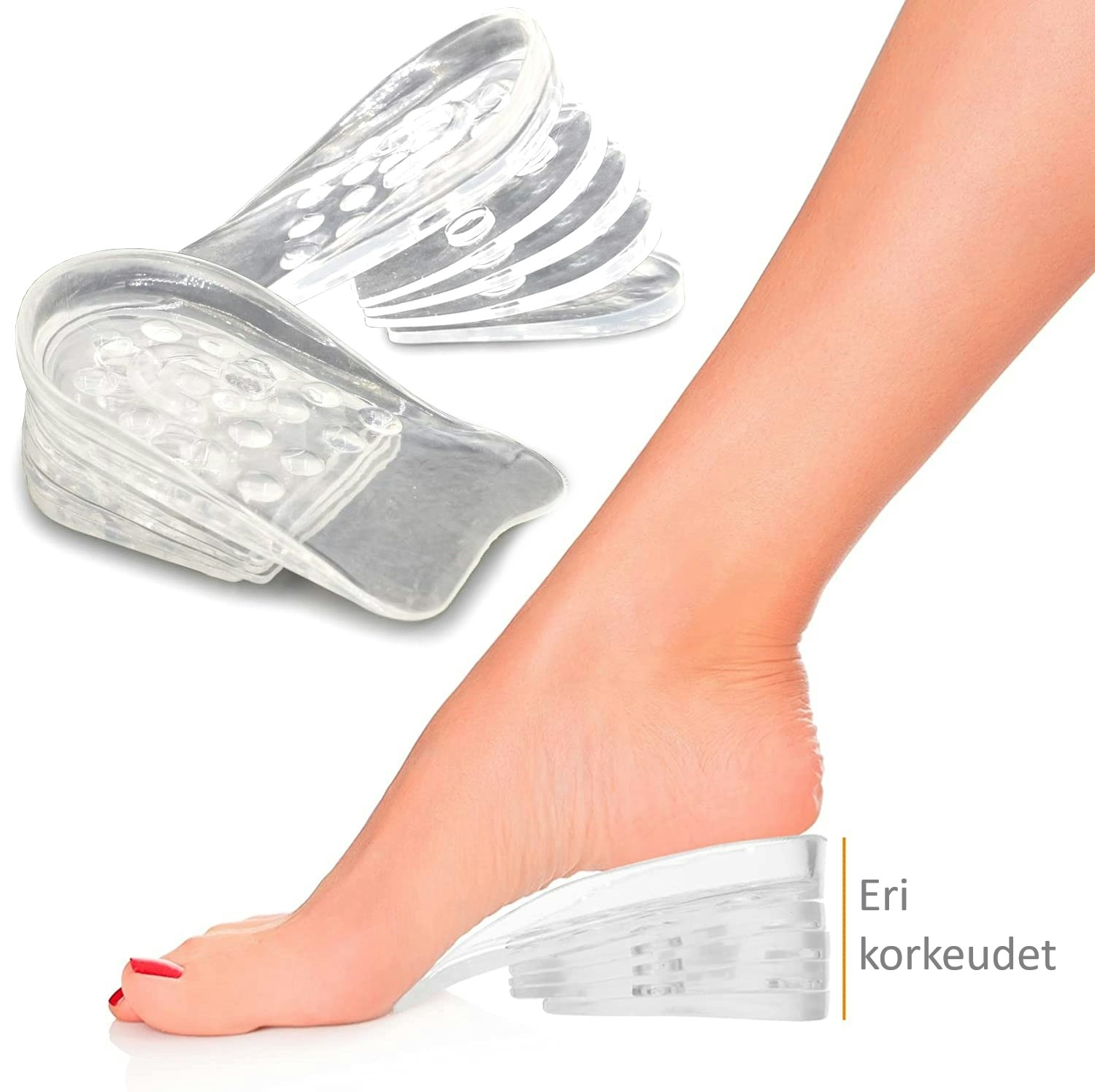 Kantapään pohjalliset lisäpituutta varten max. 3cm 5 stägiä, 1pari