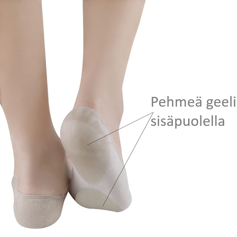 Matalat sukat, geeli kantapäässä ja etujalassa BEIGE