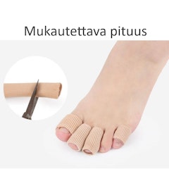 Varpaiden suojus pehmeällä geelillä