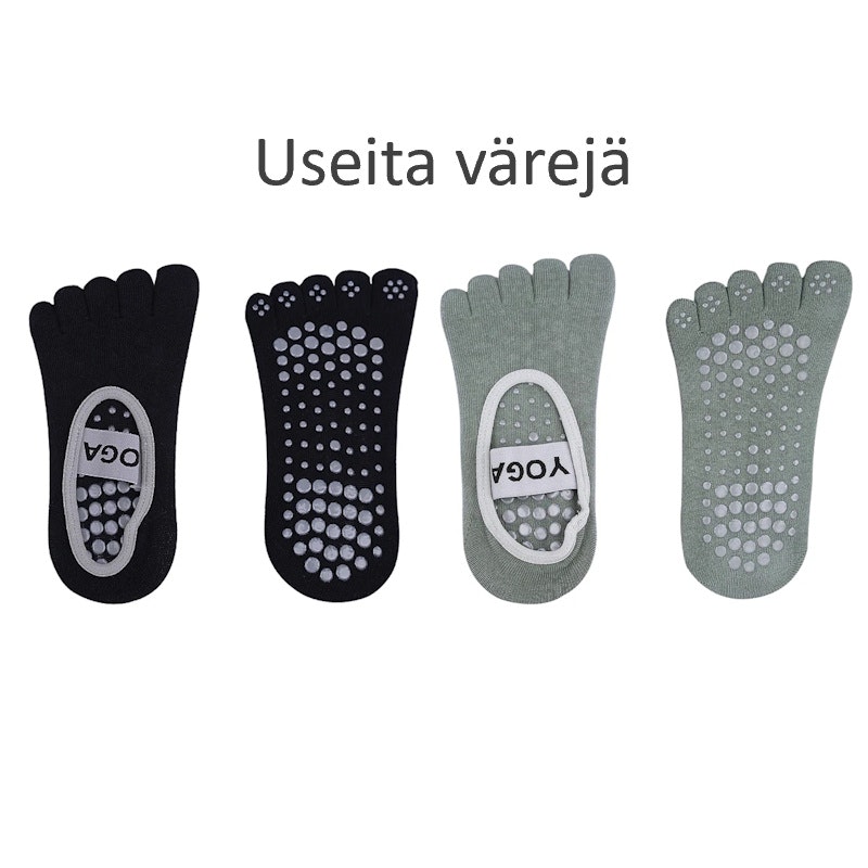 Liukastumista estävät varvassukat YOGA, MUSTA