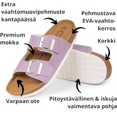 Biosandaalit nainen jalkarikas korkkipohja, LILA