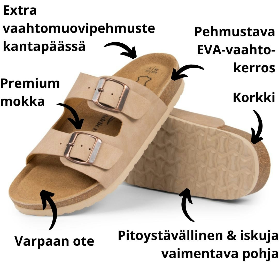 Biosandaalit nainen jalkarikas korkkipohja, BEIGE