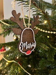 Julgransdekoration med namn - Ren