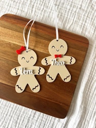 Julgransdekoration - Pepparkaksgubbe med namn
