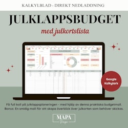 Digital produkt - Julklappsbudget med julkortslista