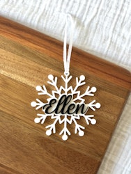 Julgransdekoration - Snöflinga med namn