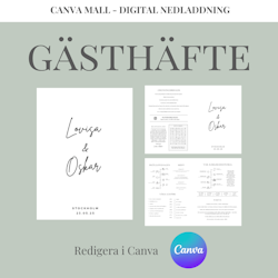 Bröllop - Gästhäfte A5 (Canva Mall)