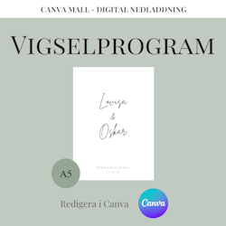 Bröllop - Vigselprogram (Canva Mall)