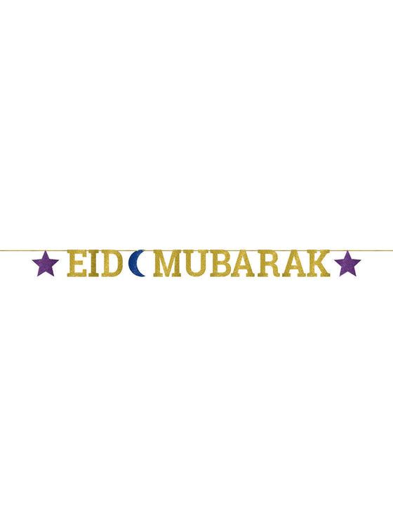 Eid Mubarak Bokstavs Banner Glitterpapper