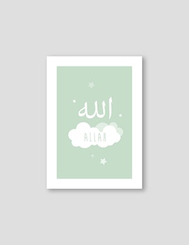 Allah Cloud Green Poster