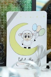 Enkel Eid Mubarak Vykort Halvmåne