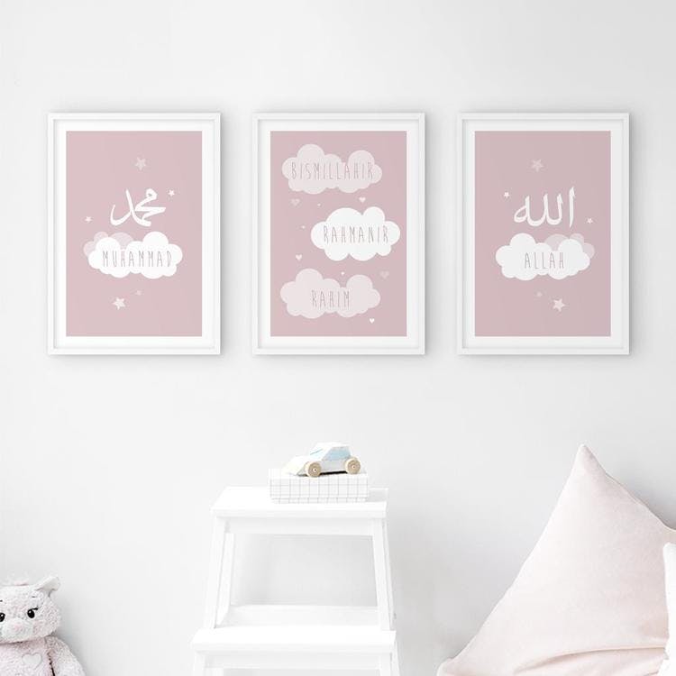 Cloud Set Pink Poster