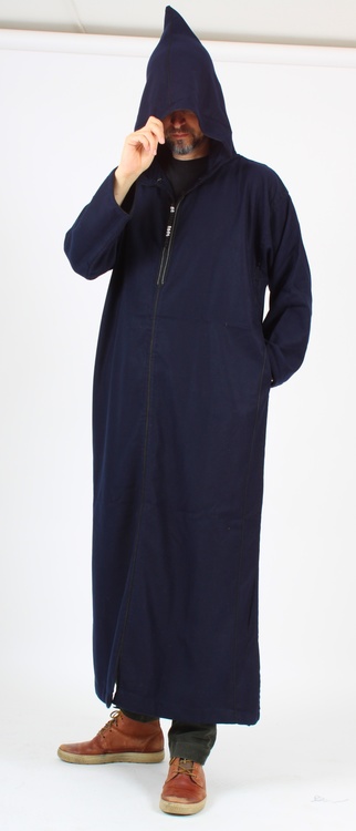 Marockansk Fleece Jalaba | Mörkblå